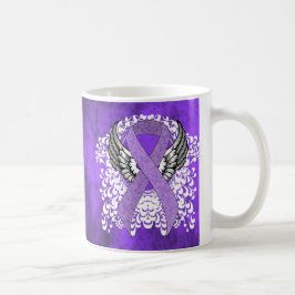 Lavender Awareness Ribbon mit Flügeln Kaffeetasse