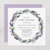 Lavender Baby Dusche Einladung (Vorne/Hinten)