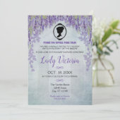 Lavender Baby Duwer Tee Party Einladung (Stehend Vorderseite)