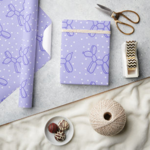 Lavender Balloon Dog Geschenkpapier