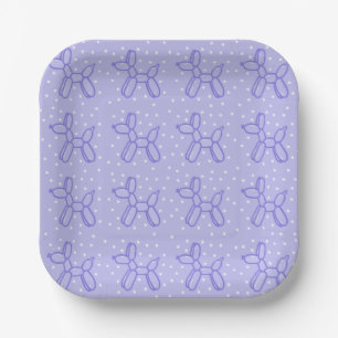 Lavender Balloon Dog Pappteller