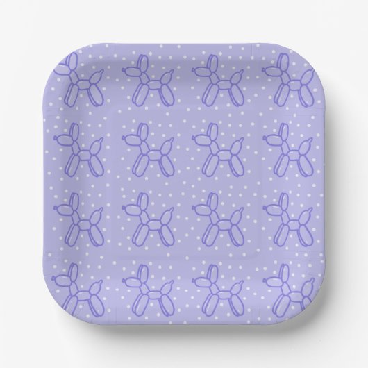 Lavender Balloon Dog Pappteller (Vorderseite)
