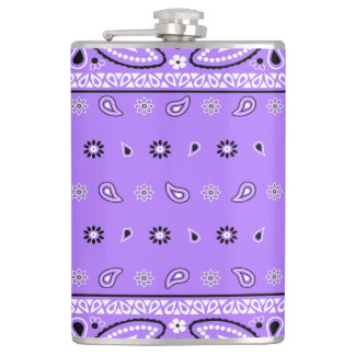 Lavender Bandana Paisley Country Hip Hop Cowboy Flachmann