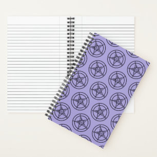 Lavender Baphomet Pentagram Satan Spiral Notizblock