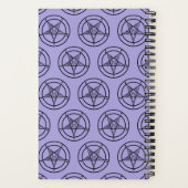 Lavender Baphomet Pentagram Satan Spiral Notizblock (Rückseite)