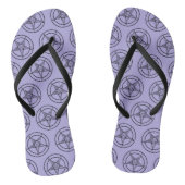 Lavender Baphomet Pentagram Satanic Badesandalen (Fußbett)