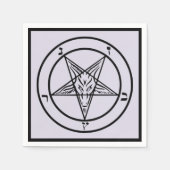 Lavender Baphomet Pentagram Satanic Cocktail Serviette (Vorderseite)