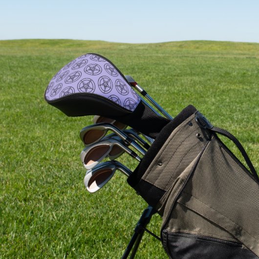 Lavender Baphomet Pentagram Satanic Golf Headcover (In SItu)