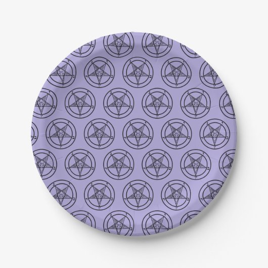 Lavender Baphomet Pentagram Satanic Pappteller (Vorderseite)
