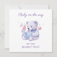 Lavender-Bär liest ein Buch Baby Shower