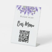 Lavender-Bar-Menü QR-Codetypografie Sockelschild (Vorderseite)