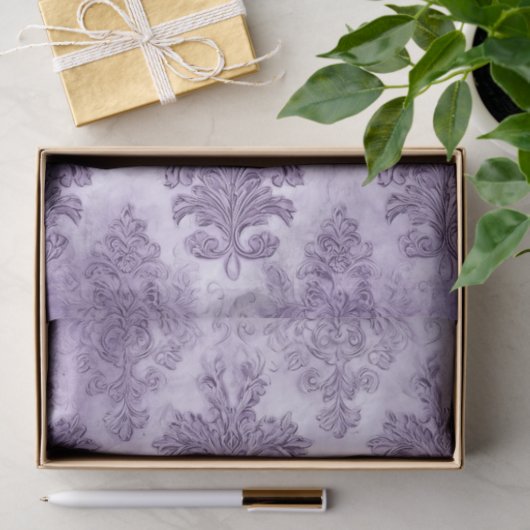 Lavender Baroque Scroll  Seidenpapier (Geschenk)