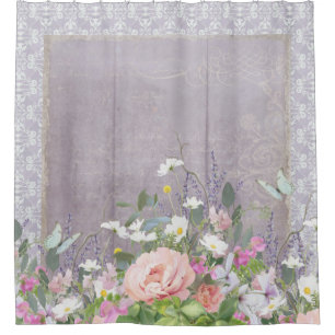 Lavender Bauernhof Land Rustikale Blumenzwiebeln Duschvorhang