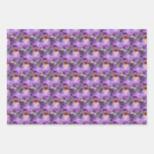 Lavender Bearded Iris Blume Nattern Muster Geschenkpapier Set (Vorderseite 3)