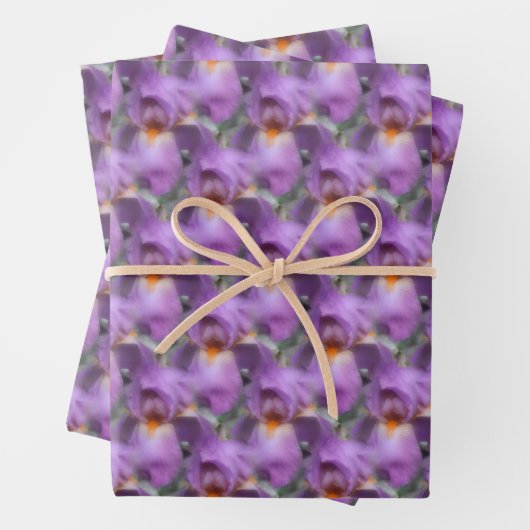 Lavender Bearded Iris Blume Nattern Muster Geschenkpapier Set (Beispiel)