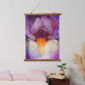 Lavender Bearded Iris Blume Petal Nah Wandteppich Mit Holzrahmen (Schlafzimmer)