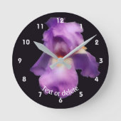Lavender Bearded Iris Flower Personalized   Runde Wanduhr (Vorderseite)