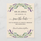 Lavender beige Hochzeitsbudget Save the Date Flyer (Vorne)