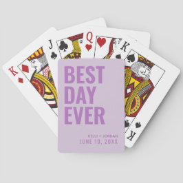 Lavender Best Day Ever Wedding Cards Spielkarten