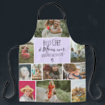 Lavender Best Koch and Mom jemals Foto Collage Gri Schürze<br><div class="desc">Moderner Bester Koch und Mama aller Zeiten,  gewürzt mit Liebe mit 11 Foto Collage Grid,  die Pastelllavender lila Farbe und Herz sind voll editierbar. Perfektes Geschenk für Ihre Mutter oder alle,  die Lieben kochen.</div>