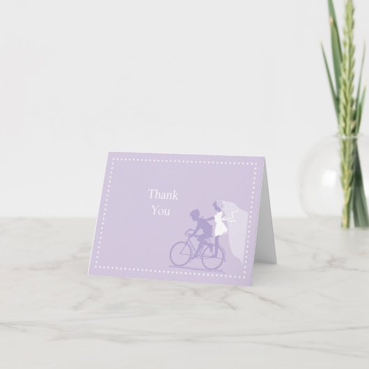 Lavender Bicycle Couple Vielen Dank Hinweis Dankeskarte (Vorderseite)