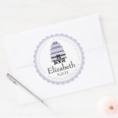 Lavender Birthday Cake Runder Aufkleber (Umschlag)