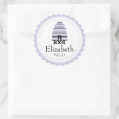 Lavender Birthday Cake Runder Aufkleber (Tasche)