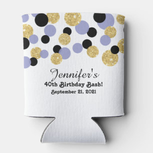 Lavender, Black and Gold Glitzer Confetti   40. Dosenkühler