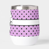 Lavender Black Polka Dot White Bow Personalisiert (Rückseite)