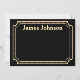 Lavender Black Retro Bold Serif Desk Name Plate Mitteilungskarte