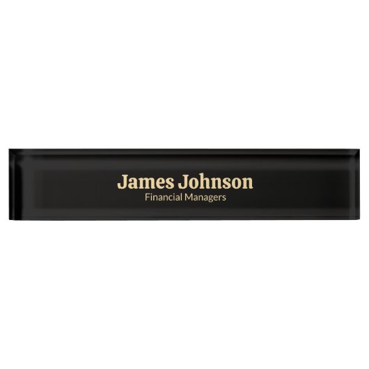 Lavender Black Retro Bold Serif Desk Name Plate Namensplakette (Vorderseite)