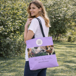 Lavender Black Script Logo Photo Pet Care Tasche