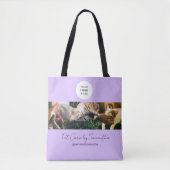 Lavender Black Script Logo Photo Pet Care Tasche (Vorderseite)