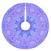 Lavender Blau- und Schneemuster Polyester Weihnachtsbaumdecke (Vorderseite)