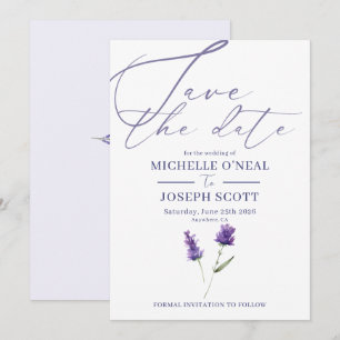 Lavender Bliss Elegante Hochzeit im Wasserfarbenbe Save The Date