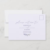 Lavender Bliss Elegante Watercolor Wedding RSVP (Rückseite)