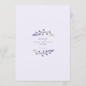 Lavender Bliss Elegantes Aquarellprogramm Programm (Rückseite)