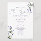 Lavender Bliss Elegantes Aquarellprogramm Programm (Vorderseite)