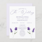 Lavender Bliss Elegantes Hochzeitsprogramm für Was (Vorne/Hinten)