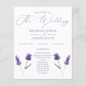 Lavender Bliss Elegantes Hochzeitsprogramm für Was (Vorderseite)