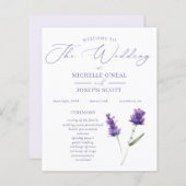 Lavender Bliss Elegantes Hochzeitsprogramm für Was (Vorne/Hinten)