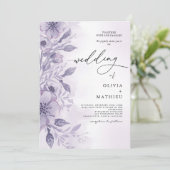 Lavender Bloom Blüh Wedding Einladung (Stehend Vorderseite)