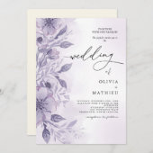 Lavender Bloom Blüh Wedding Einladung (Vorne/Hinten)