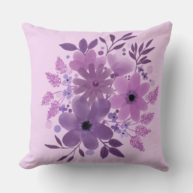 Lavender Bloom Bouquet Pillow Kissen (Vorderseite)