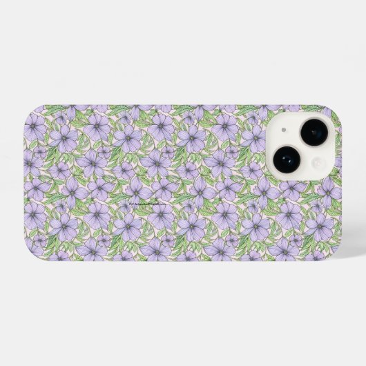 Lavender Bloom Floral iPhone Hülle (Rückseite (Horizontal))