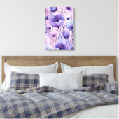 Lavender Bloom: Purple Haze Anemones Print Leinwanddruck (Insitu (Schlafzimmer))