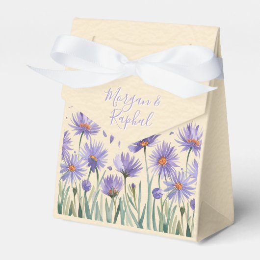 Lavender Bloom Wasserfarbe Wildblume Hochzeit Geschenkschachtel (Vorderseite)