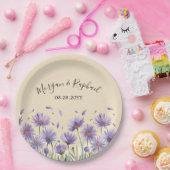 Lavender Bloom Wasserfarbe Wildblume Hochzeit Pappteller (Party)