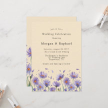 Lavender Bloom Wasserfarbe Wildblumen Hochzeit