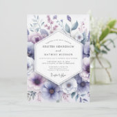 Lavender Bloom Whimsy Wedding Einladung (Stehend Vorderseite)